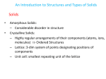 An Introduction to Structures and Types of Solids Solids
