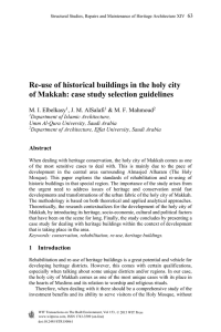 Re-use of historical buildings in the holy city of Makkah