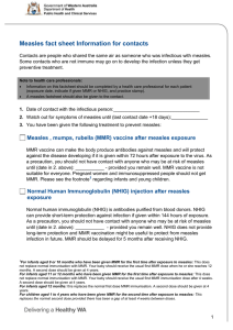 Measles Information for Contacts