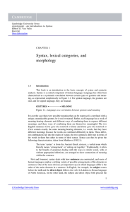 Syntax, lexical categories, and morphology - Assets