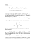 The Synthesis and Color of Cr Complexes