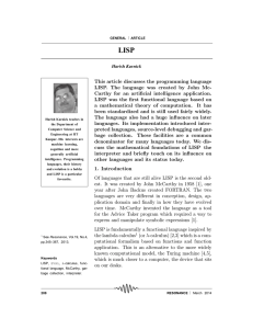 This article discusses the programming language LISP. The