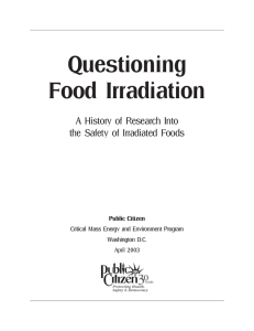 Questioning Food Irradiation