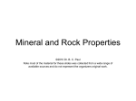 Mineral and Rock Properties