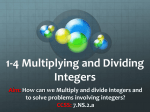 1-4 Multiplying and Dividing Integers