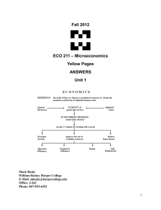 Fall 2012 ECO 211 – Microeconomics Yellow Pages
