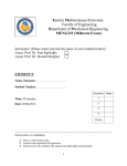 Student Number - Department of Mechanical Engineering