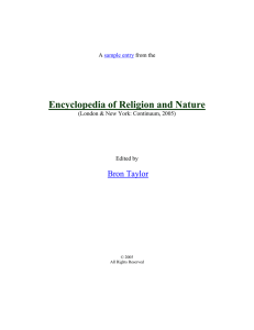Environmental Ethics - Religion and Nature