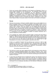 CRPS ET AL: A CHRONIC PAIN FOR INSURERS