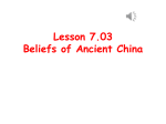Lesson 7.03 Beliefs of Ancient China