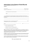 Authorization for the Release of Dental Records