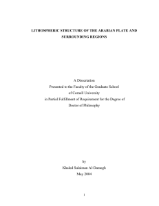 LITHOSPHERIC STRUCTURE OF THE ARABIAN PLATE AND