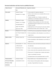 Intranasal Medication Dosing Chart