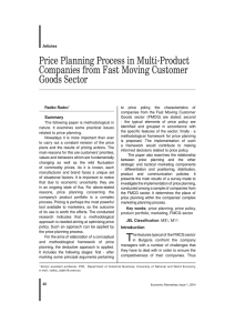 Price Planning Process in Multi-Product Companies from Fast