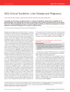 Liver Disease and Pregnancy - American College of Gastroenterology