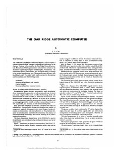 THE OAK RIDGE AUTOMATIC COMPUTER