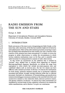 Radio Emission from the Sun and Stars