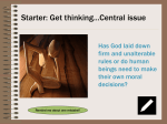Starter: Get thinking…Central issue