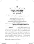 Conservation of tropical forests: maintaining ecological integrity and