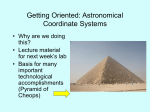 25 August: Getting Oriented, Astronomical Coordinate Systems