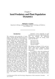 Seed Predators and Plant Population Dynamics