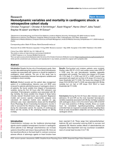 Hemodynamic variables and mortality in cardiogenic shock: a