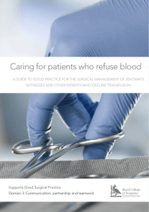 Caring for patients who refuse blood