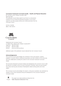 Curriculum Framework Curriculum Guide – Health and Physical