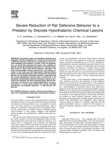 Severe Reduction of Rat Defensive Behavior to a Predator by