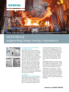 SIESTORAGE supporting large energy consumers