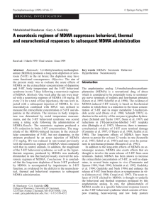 A neurotoxic regimen of MDMA suppresses behavioral, thermal and
