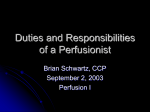 Duties and Responsibilities of a Perfusionist