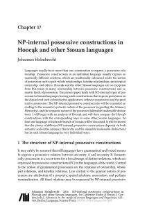 NP-internal possessive constructions in Hoocąk and other Siouan