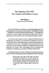 The Staging of the Self- The Theatre and Hélène Cixous