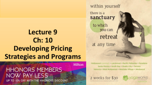 Lecture 9 Ch: 10 Developing Pricing Strategies and Programs
