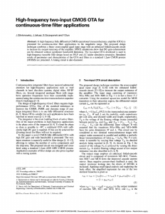 High-frequency two-input CMOS OTA for continuous