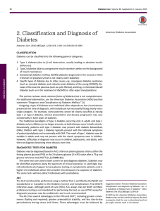 2. Classification and Diagnosis of Diabetes