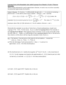 Lagrange Error Bound Notes