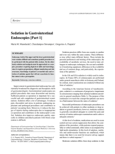 Sedation in Gastrointestinal Endoscopies [Part 1]