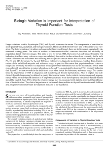 Biologic Variation is Important for Interpretation of Thyroid Function