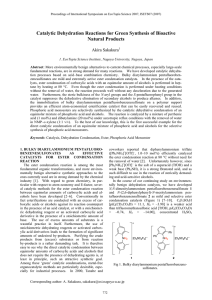 (1125) Catalytic Dehydration Reactions for Green Synthesis of