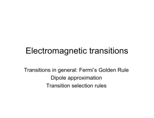 Transitions between atomic energy levels and selection rules