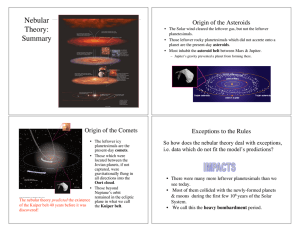 Nebular Theory: Summary