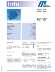 Control Units MAGTRONIC Loop Detector MID 1 E - 800