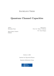 Quantum Channel Capacities (PDF Available)