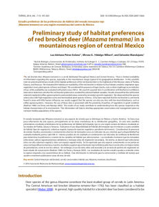 Preliminary study of habitat preferences of red brocket deer