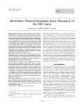 Hereditary Hemochromatosis Since Discovery of the HFE Gene