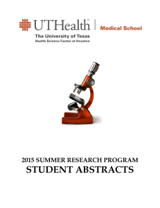 STUDENT ABSTRACTS - McGovern Medical School