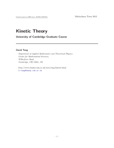 Kinetic Theory - damtp - University of Cambridge