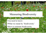 Measuring Biodiversity - Mrs Jones A